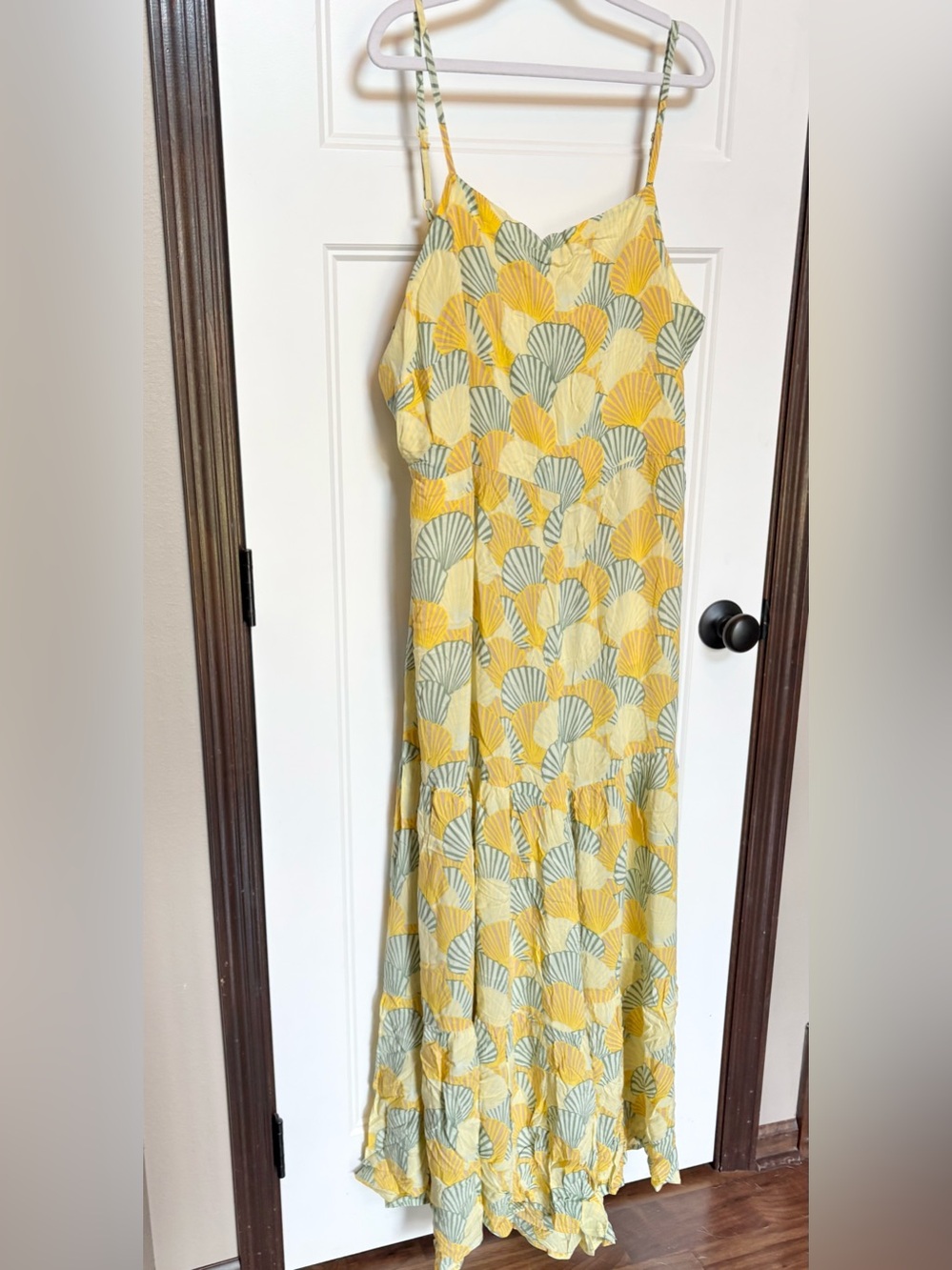 aerie Party Jumpsuit in Citron Yellow and Green Floral Print sz XL - Picture 5 of 15